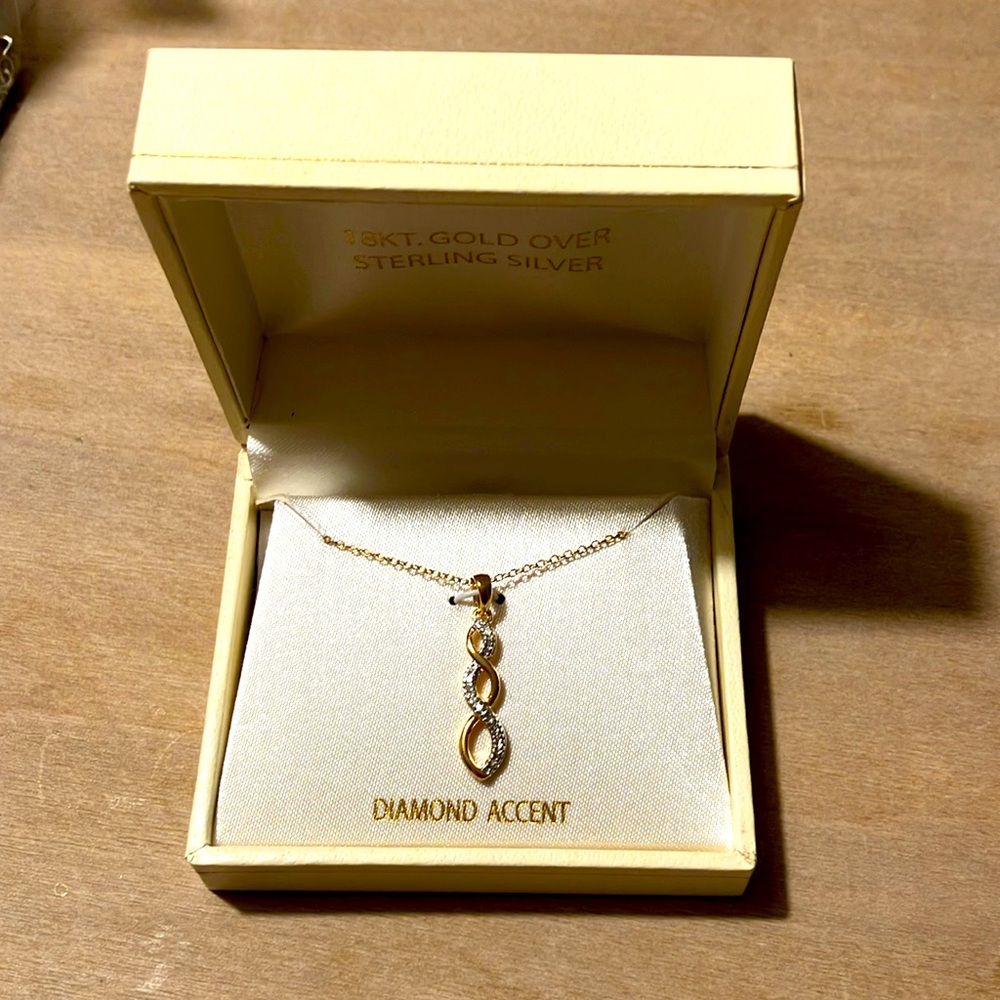 Ross Simmons 18kt gold over silver diamond accent